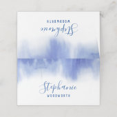 Moderne Blauwe trouwplaatskaart, strand escortkaar Plaatskaartje (Buitenkant ongevouwen)