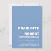 Moderne Blauwe Trouwreceptie Kaart (Voorkant)