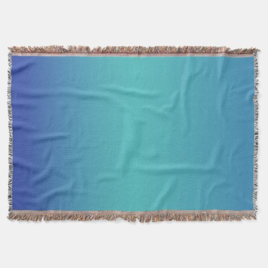 Moderne Blauwe Turquoise Ombre Gradiënt Deken (Voorkant)
