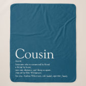 Moderne blauwe typografische leuke neef quote sherpa deken (Voorkant)
