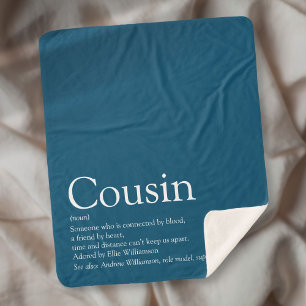 Moderne blauwe typografische leuke neef quote sherpa deken