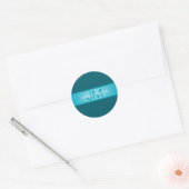 Moderne blauwe verloopnaam of bedrijfsnaam ronde sticker (Envelop)