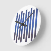 Moderne blauwe verticale strepen wandklok (Hoek)