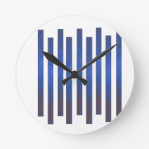 Moderne blauwe verticale strepen wandklok