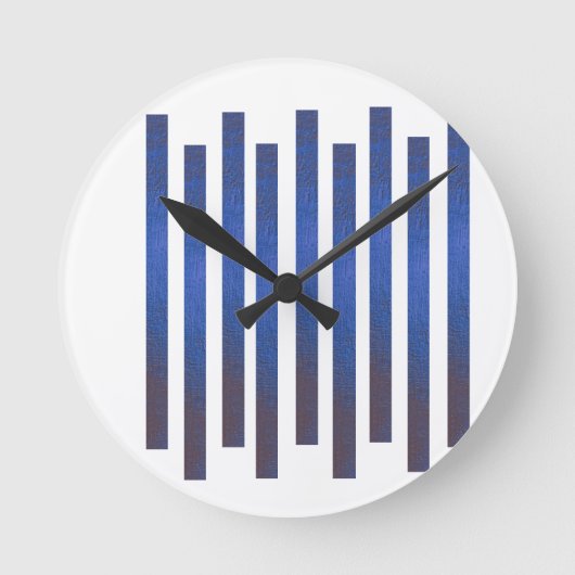 Moderne blauwe verticale strepen wandklok (Voorkant)