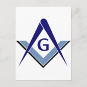 Moderne Blauwe Vierkant & Kompassen Briefkaart (Voorkant)