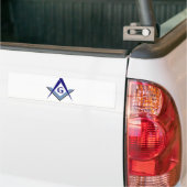 Moderne Blauwe Vierkant & Kompassen Bumpersticker (Op Truck)