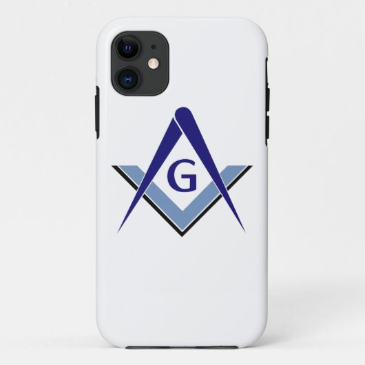 Moderne Blauwe Vierkant & Kompassen Case-Mate iPhone Case (Achterkant)