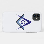 Moderne Blauwe Vierkant & Kompassen Case-Mate iPhone Case (Achterkant (horizontaal))