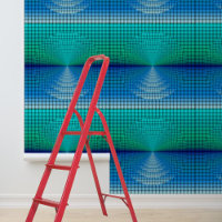 Moderne blauwe vierkanten en cirkels Peel en stick