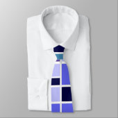 Moderne blauwe vierkanten stropdas (Gebonden)