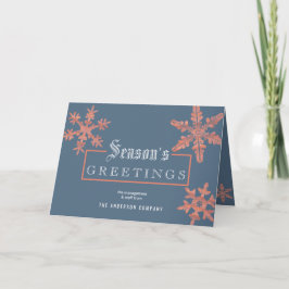 Moderne Blauwe Vintage Houten Collectief van de Feestdagen Kaart