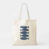 Moderne Blauwe Vis Illustratie Abstracte Kust A Tote Bag (Achterkant)