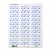 Moderne blauwe vlinder etiket (Full Sheet)