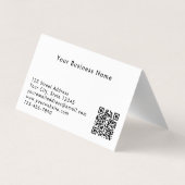 Moderne Blauwe Voeg Foto & QR Code Toe Tech Profes Visitekaartje (Achterkant)