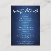 Moderne Blauwe Waterfront Bruiloft Evenement Detai Informatiekaartje (Voorkant)