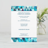 Moderne Blauwe Waterverf Abstracte Bar Mitzvah Kaart (Staand voorkant)