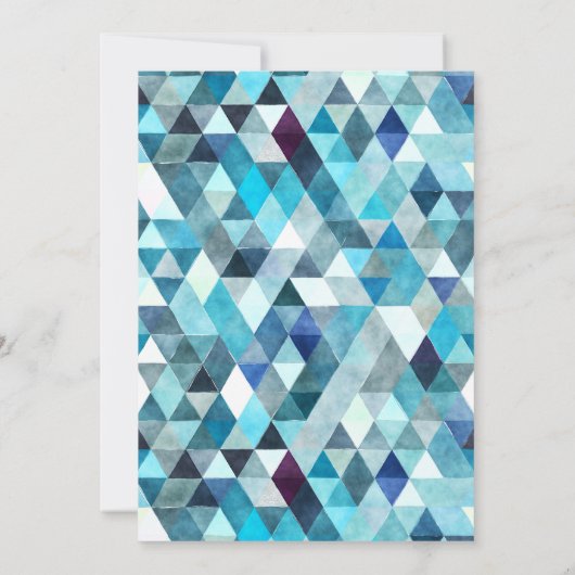 Moderne Blauwe Waterverf Abstracte Bar Mitzvah Kaart (Achterkant)