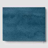 Moderne Blauwe Waterverf Botanische Bruiloft Gastenboek (Achterkant)