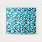 Moderne blauwe Waterverf driehoek Abstract patroon Wandkleed (Voorkant (horizontaal))