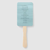 Moderne Blauwe Waterverf Elegante bruiloft Handwaaier (Achterkant)