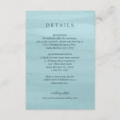 Moderne Blauwe Waterverf Elegante bruiloft Informatiekaartje (Voorkant)