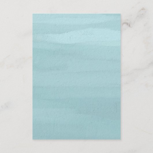 Moderne Blauwe Waterverf Elegante bruiloft Informatiekaartje (Achterkant)