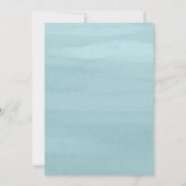 Moderne Blauwe Waterverf Elegante bruiloft Kaart (Achterkant)