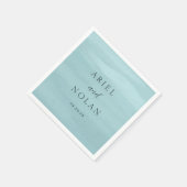 Moderne Blauwe Waterverf Elegante bruiloft Servet (Hoek)