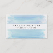 Moderne blauwe Waterverf en witte streep Visitekaartje (Voorkant)