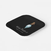 Moderne Blauwe Waterverf Gepersonaliseerde Kerst Papieren Bordje (Gebogen)