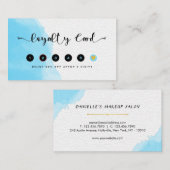 Moderne blauwe Waterverf Mode Klantenkaartje (Voorkant / Achterkant)