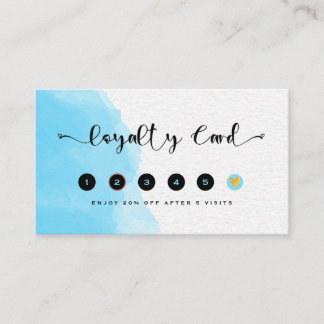Moderne blauwe Waterverf Mode Klantenkaartje