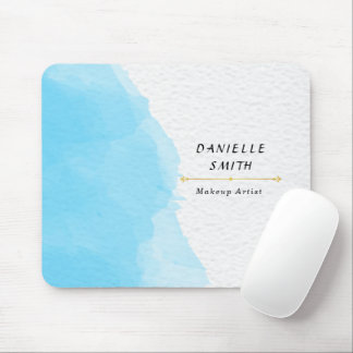 Moderne blauwe Waterverf Mode Muismat