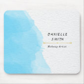 Moderne blauwe Waterverf Mode Muismat (Voorkant)