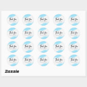 Moderne blauwe Waterverf Mode Ronde Sticker (Vel)