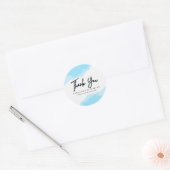 Moderne blauwe Waterverf Mode Ronde Sticker (Envelop)