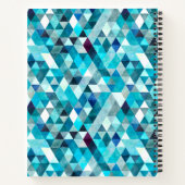 Moderne Blauwe Waterverf Mozaïek Patroon Monogram Notitieboek (Achterkant)