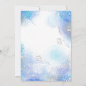 Moderne blauwe waterverf oh baby shower kaart (Achterkant)