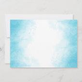 Moderne blauwe waterverf oh jongen baby shower inv kaart (Achterkant)