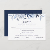 Moderne Blauwe Waterverf RSVP Maaltijdkeuze Select Kaart (Voorkant / Achterkant)