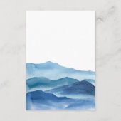 Moderne Blauwe Waterverf RSVP met QR Code Bruiloft Informatiekaartje (Achterkant)