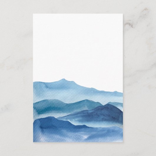 Moderne Blauwe Waterverf RSVP met QR Code Bruiloft Informatiekaartje (Achterkant)