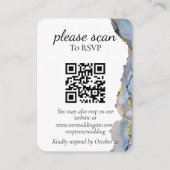 Moderne blauwe Waterverf RSVP met QR-code Informatiekaartje (Voorkant)