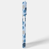 Moderne Blauwe Waterverf Stippenpatroon Monogram Case-Mate iPhone Case (Achterkant / Rechts)