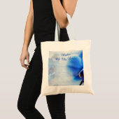 Moderne Blauwe Waterverf Tropische Orchidee Floral Tote Bag (Voorkant (product))