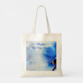 Moderne Blauwe Waterverf Tropische Orchidee Floral Tote Bag (Achterkant)