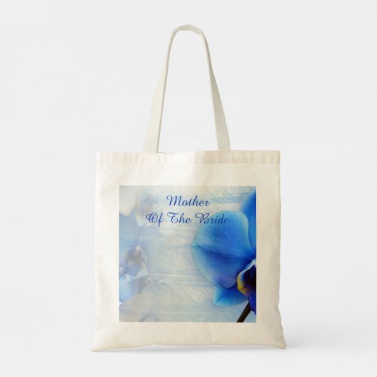 Moderne Blauwe Waterverf Tropische Orchidee Floral Tote Bag (Achterkant)