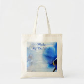 Moderne Blauwe Waterverf Tropische Orchidee Floral Tote Bag (Voorkant)