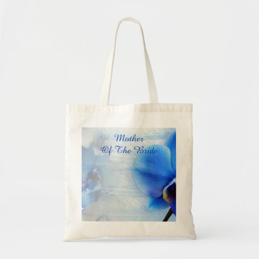 Moderne Blauwe Waterverf Tropische Orchidee Floral Tote Bag (Voorkant)